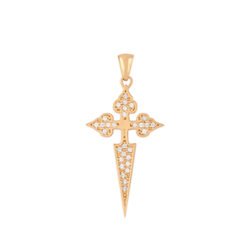 Gold Jewelled Cross Pendant (Faith)