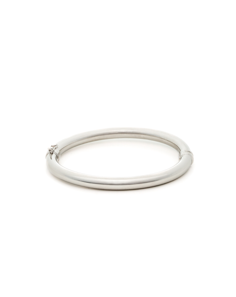 Thick Silver Rhodium plated on 925 Sterling Silver, Magnetic closure with Hinge Clasp for extra security closure, 6mm thickness.