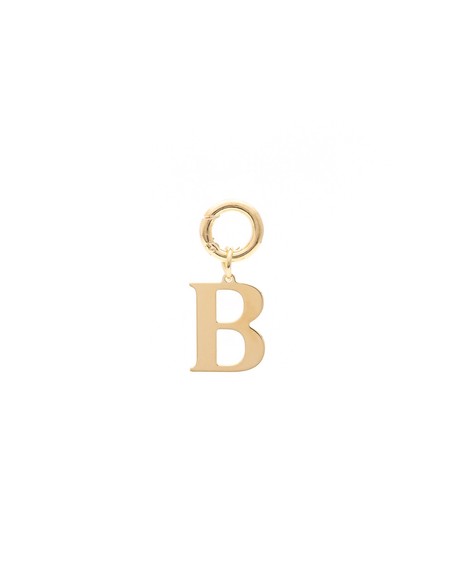 Letter B Pendant Made with 2.5 Microns of 18K Gold Vermeil on 925 Sterling Silver with Anti-Tarnish. 16mm letter with moveable clasp to add to any necklace/bracelet.