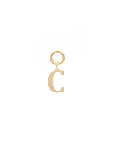 Letter C Pendant Made with 2.5 Microns of 18K Gold Vermeil on 925 Sterling Silver with Anti-Tarnish. 16mm letter with moveable clasp to add to any necklace/bracelet.