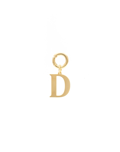 Letter D Pendant Made with 2.5 Microns of 18K Gold Vermeil on 925 Sterling Silver with Anti-Tarnish. 16mm letter with moveable clasp to add to any necklace/bracelet.
