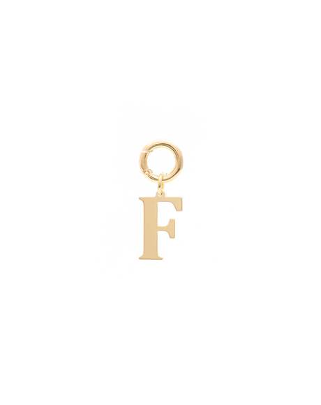 Letter F Pendant Made with 2.5 Microns of 18K Gold Vermeil on 925 Sterling Silver with Anti-Tarnish. 16mm letter with moveable clasp to add to any necklace/bracelet.