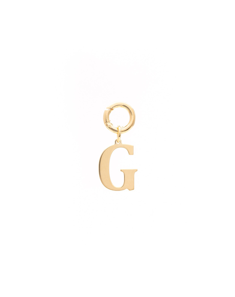Letter G Pendant Made with 2.5 Microns of 18K Gold Vermeil on 925 Sterling Silver with Anti-Tarnish. 16mm letter with moveable clasp to add to any necklace/bracelet.