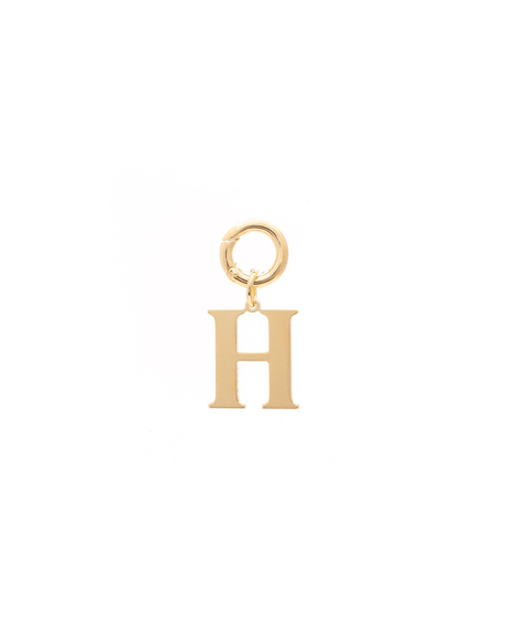 Letter H Pendant Made with 2.5 Microns of 18K Gold Vermeil on 925 Sterling Silver with Anti-Tarnish. 16mm letter with moveable clasp to add to any necklace/bracelet.