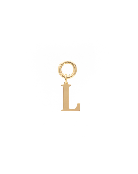 Letter L Pendant Made with 2.5 Microns of 18K Gold Vermeil on 925 Sterling Silver with Anti-Tarnish. 16mm letter with moveable clasp to add to any necklace/bracelet.