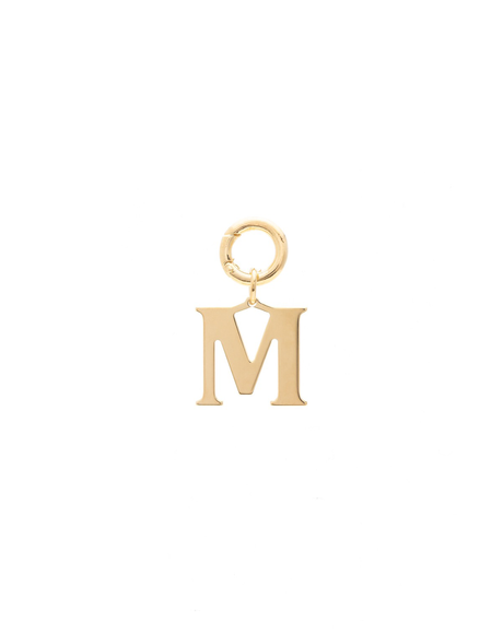 Letter M Pendant Made with 2.5 Microns of 18K Gold Vermeil on 925 Sterling Silver with Anti-Tarnish. 16mm letter with moveable clasp to add to any necklace/bracelet.