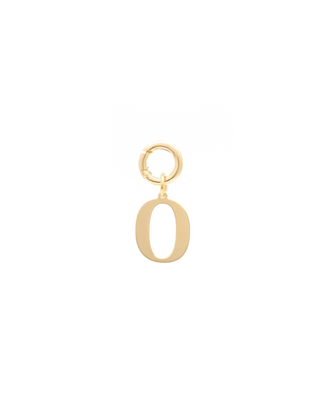 Letter O Pendant Made with 2.5 Microns of 18K Gold Vermeil on 925 Sterling Silver with Anti-Tarnish. 16mm letter with moveable clasp to add to any necklace/bracelet.