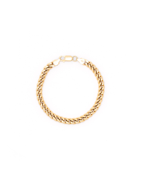 Cuban Style Chain Made with 2.5 Microns of 18K Gold Vermeil on 925 Sterling Silver with Anti-Tarnish. Comes in 3 sizes 17/18/19cm. 6mm wide with lobster clasp.