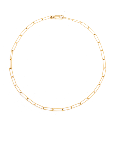 Delicate Paperclip Chain Made with 2.5 Microns of 18K Gold Vermeil on 925 Sterling Silver with Anti-Tarnish. 45cm, rounded links 16x8mm.