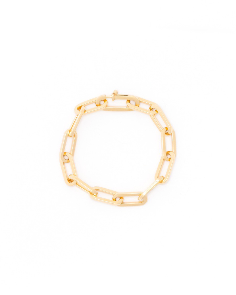 Thick Heavy Paperclip Chain Made with 2.5 Microns of 18K Gold Vermeil on 925 Sterling Silver with Anti-Tarnish. Unique paperclip link clasp, links 18.6 x 8mm. Statement piece.